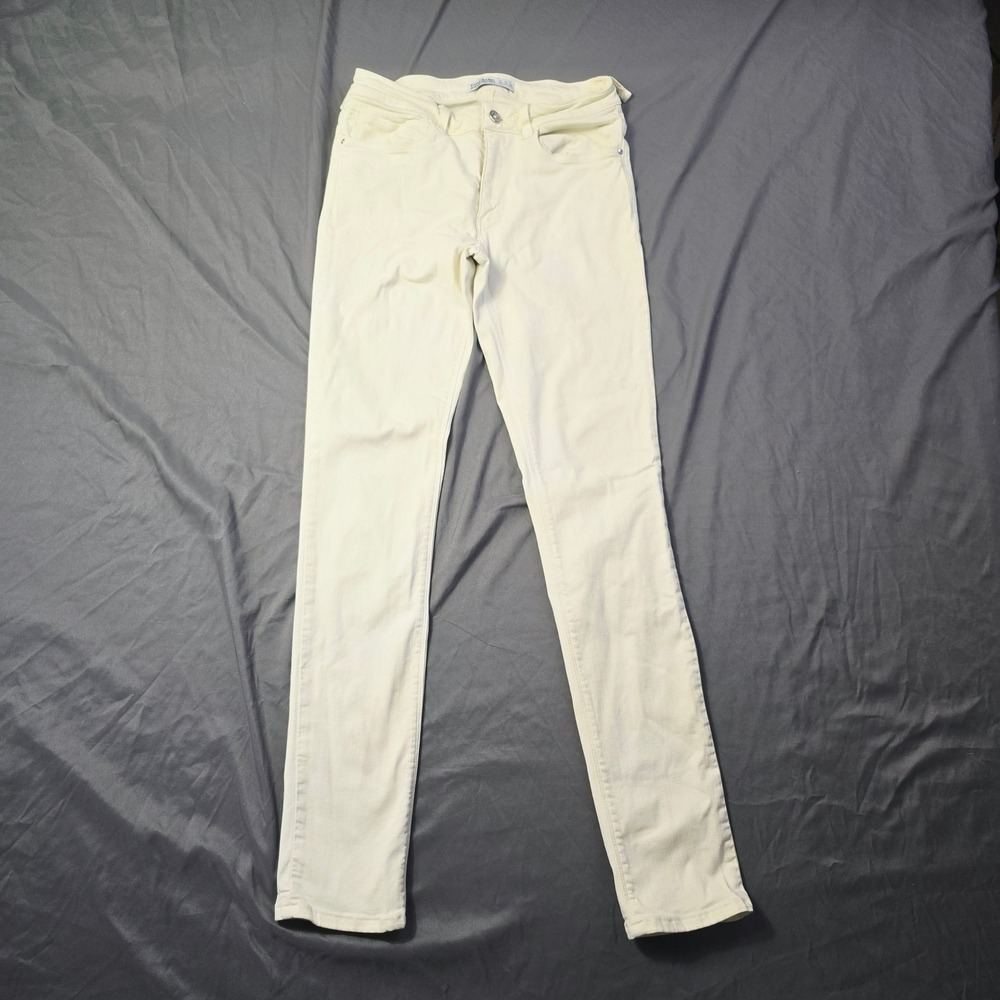 Zara Women's Off White Slim Fit Denim Jeans Size 6 Pants